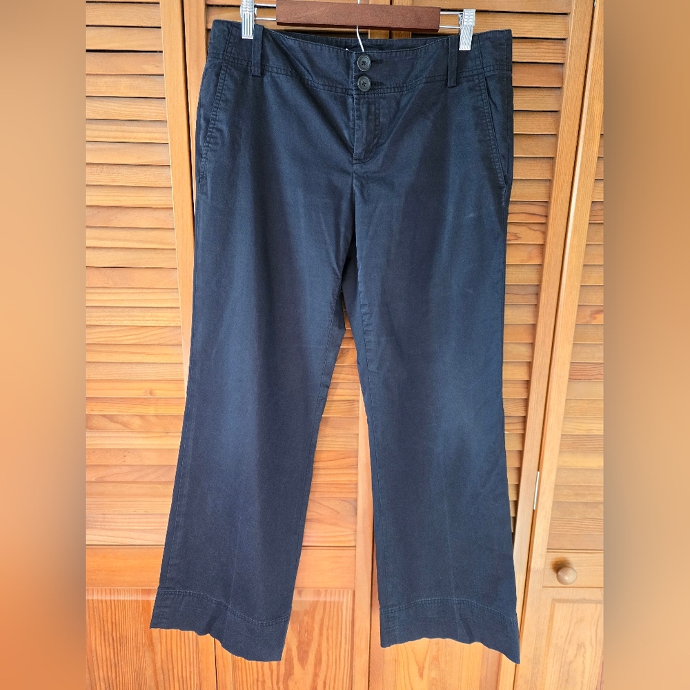 Banana Republic Black Wide Leg Mid Rise Trousers.